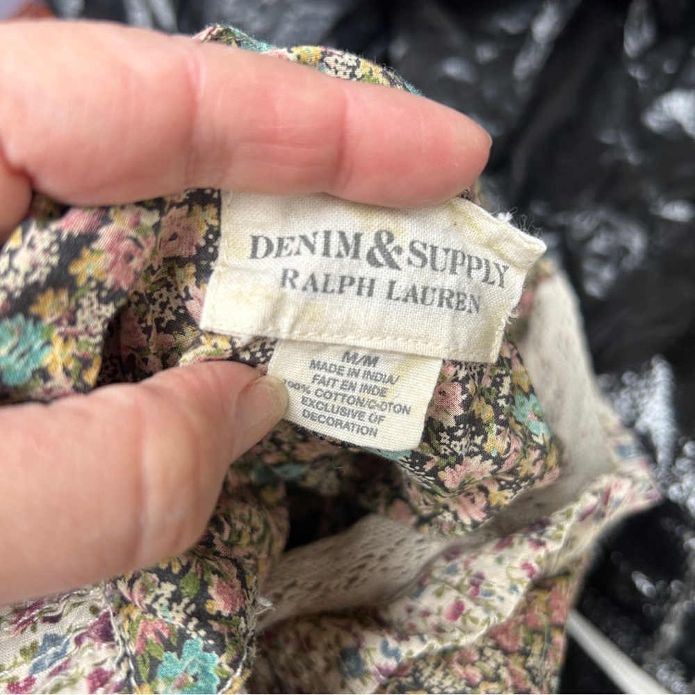 Ralph Lauren Denim Supply women’s Floral Midi Dress Medium Flare Sleeve Cottage - Picture 13 of 14